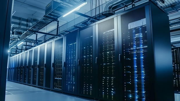 Modernes Datencenter mit mehreren Serverschränken