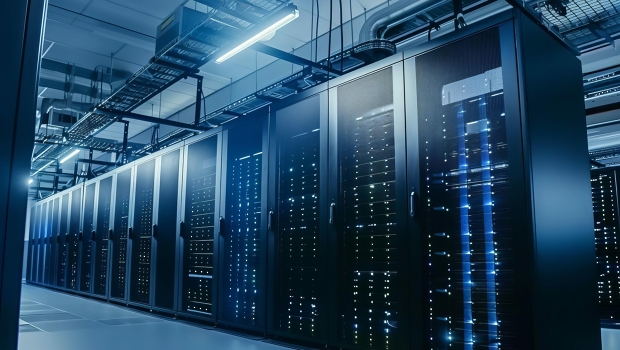 Modernes Datencenter mit mehreren Serverschränken