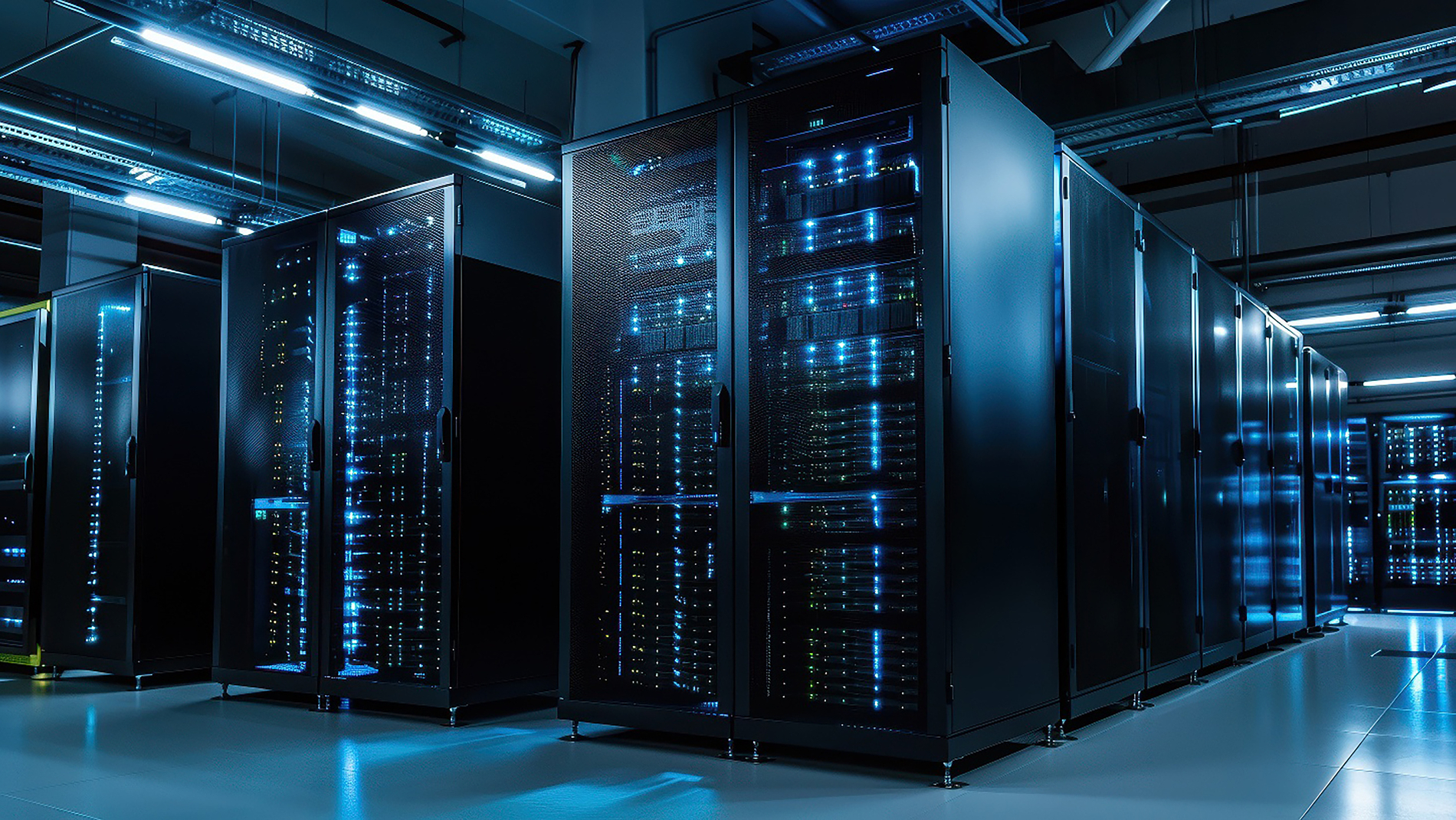 Server-Schränke in einem modernen Datencenter