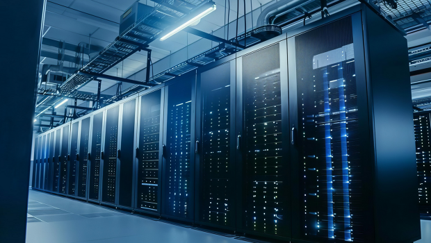 modern datacenter with several racks